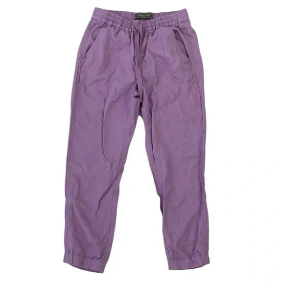 Point Sur Lilac Linen Joggers - Picture 2 of 8